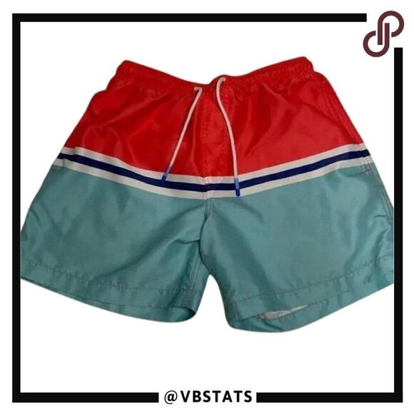 Southern Tide Red-Teal-Navy-White Hybrids in size Medium with 5.5" IS - Picture 1 of 7